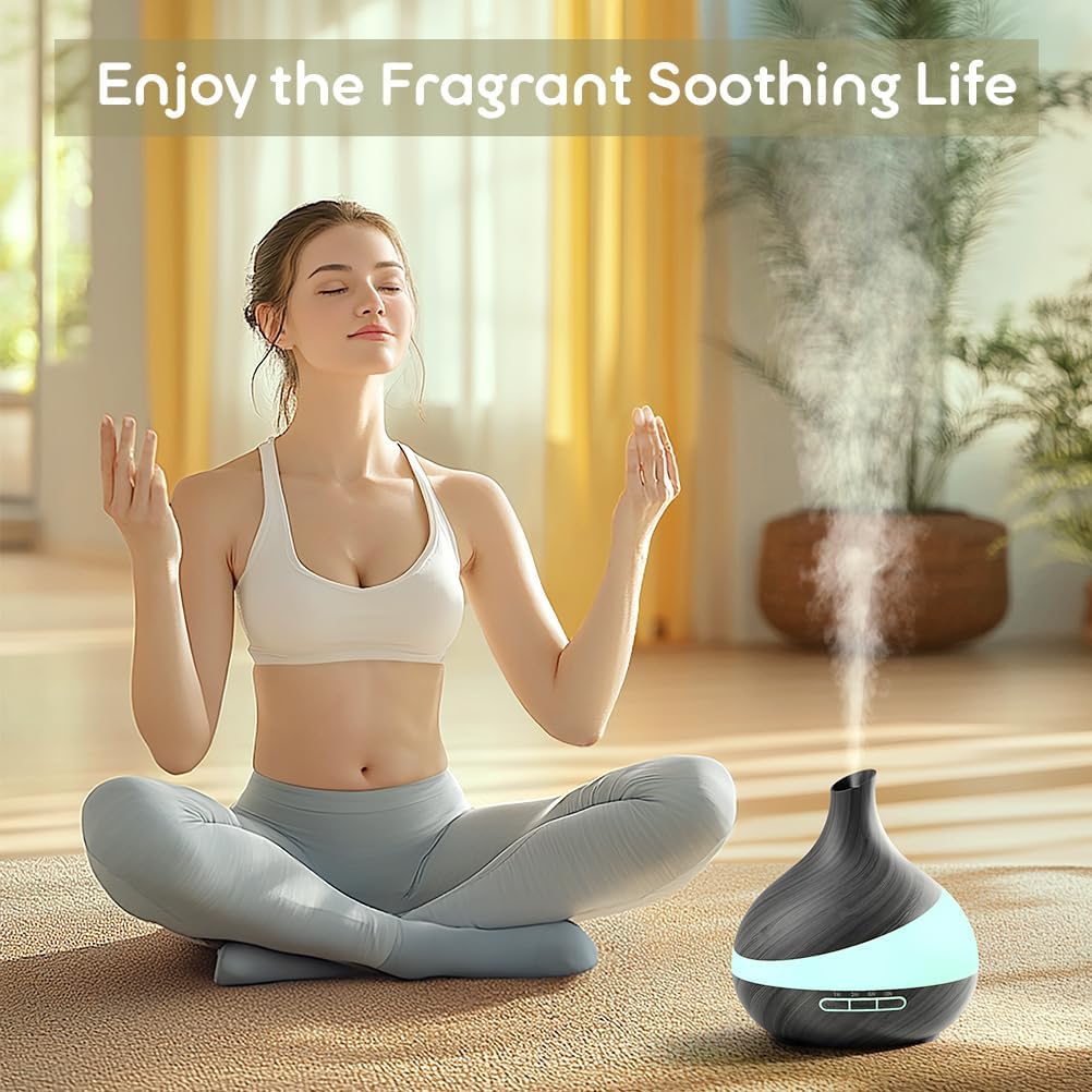 Umidificator & Difuzor Aromaterapie 500 ml – 14 Culori LED, Timer și Telecomandă, Oprire Automată, Spații Mari