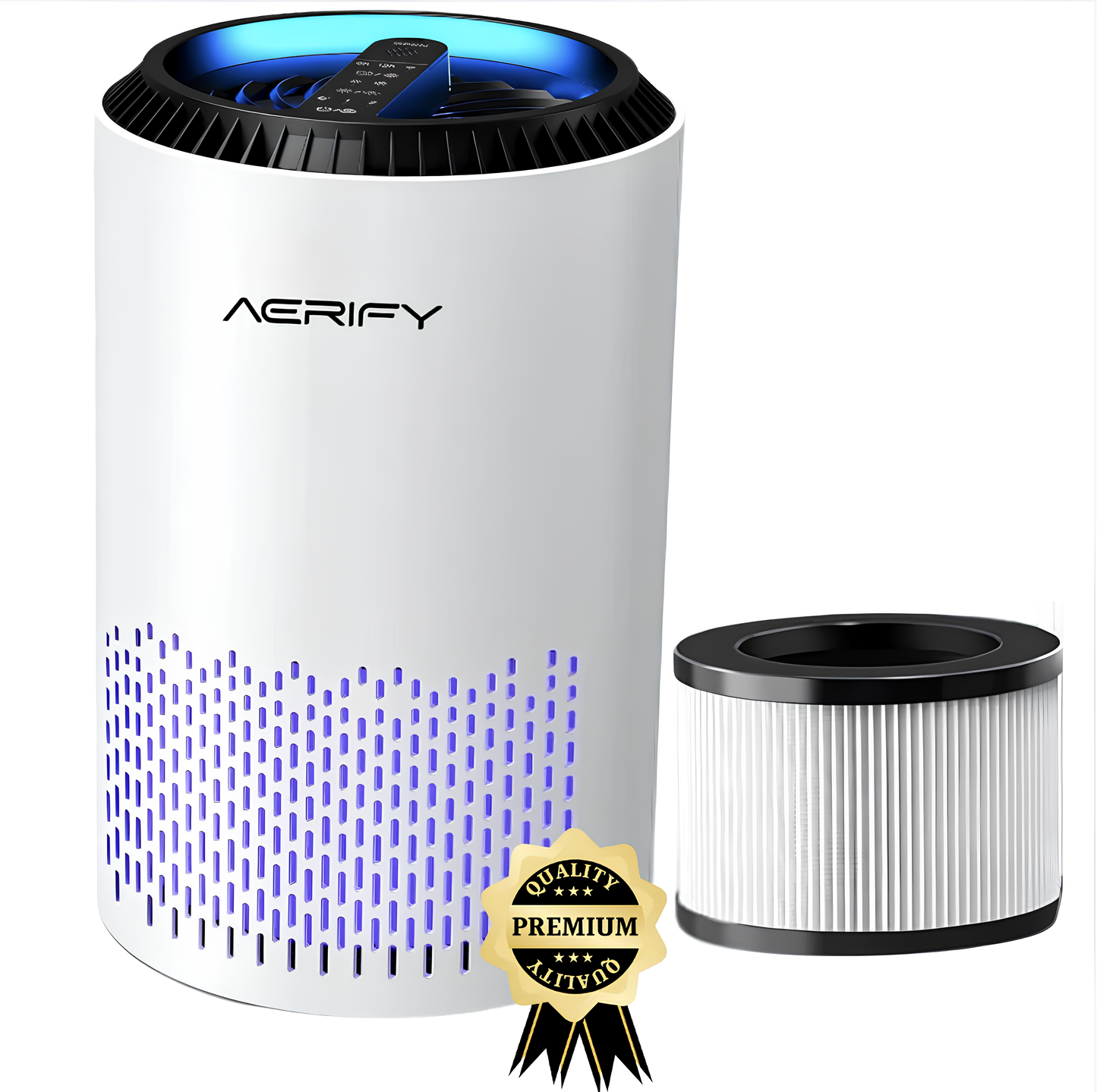 Purificator de aer AERIFY, Filtru HEPA 4 in 1 Carbon activ,UV, Super silențios, Touch Screen, A+++🌳