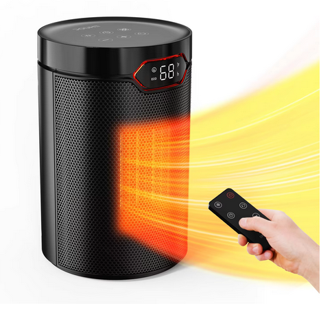 Aeroterma electrica CONOPU® 1500W termostat digital, Telecomandă, Silențios, Ventilator ceramic, 25mp, A+++